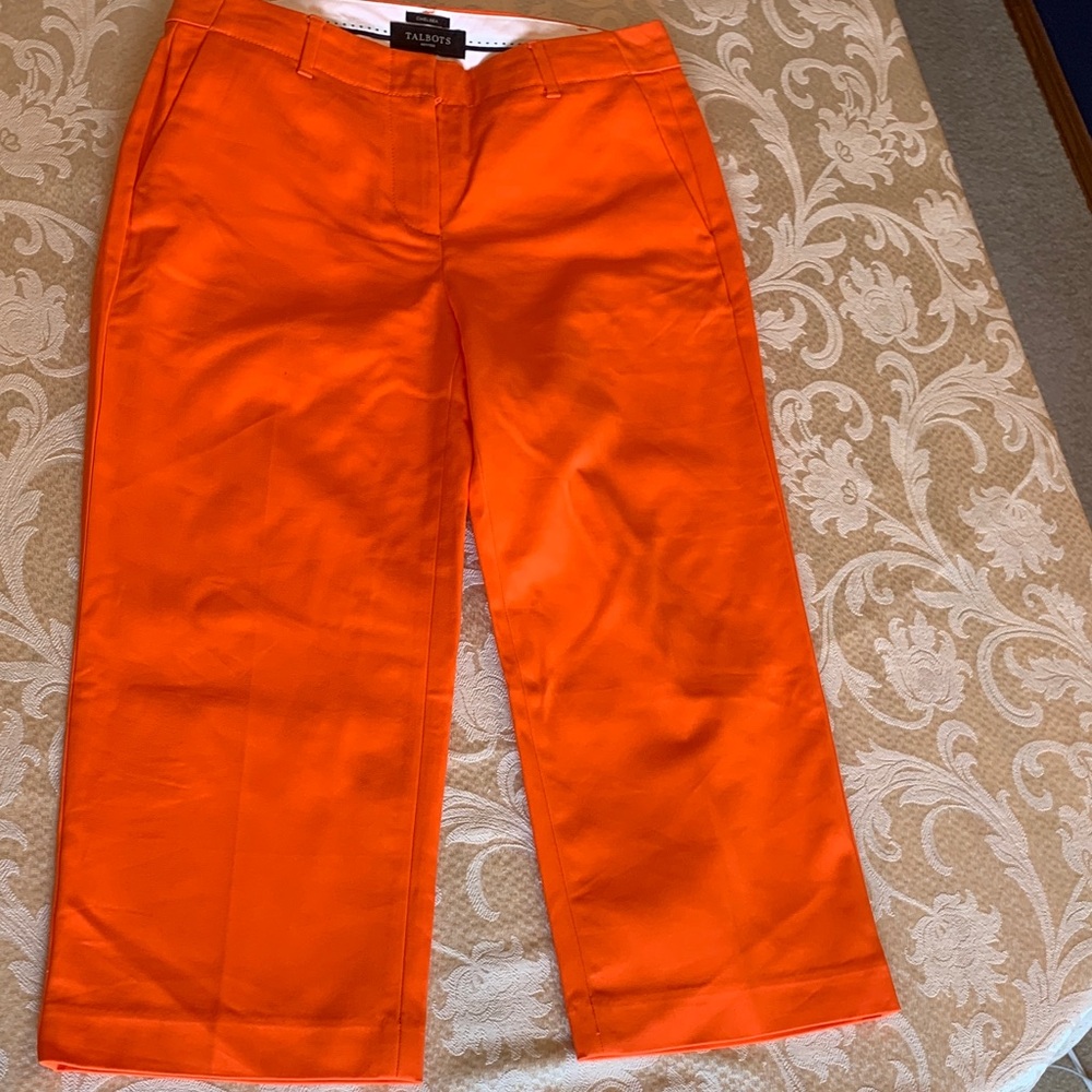 Talbots Bold Orange Cropped Pants